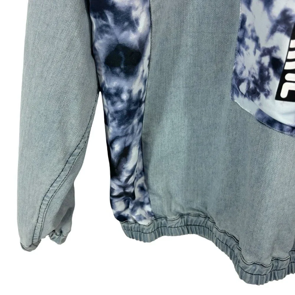 FILA Archive Revival Denim Track‎ Top Shirt Jacket Tie Dye Y2K Men's Size M - Picture 4 of 8